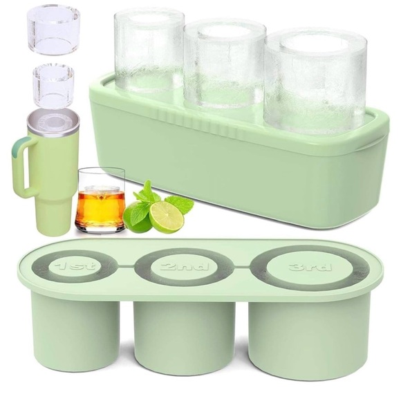 Unbranded Other - Silicone New Ice Mold Storage For Stanley Cup Travel Tumblers Light Green OS